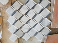 Carrara trắng phòng tắm gạch mosaic đá cẩm thạch Chevron mẫu SGS tiêu chuẩn