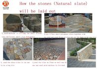 Bên ngoài khối lát đá, đá thạch anh cứng Slate Paver Stepping Stones