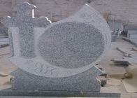 Đầu đá tưởng niệm đá granite màu xám trên bề mặt 90 độ được đánh bóng
