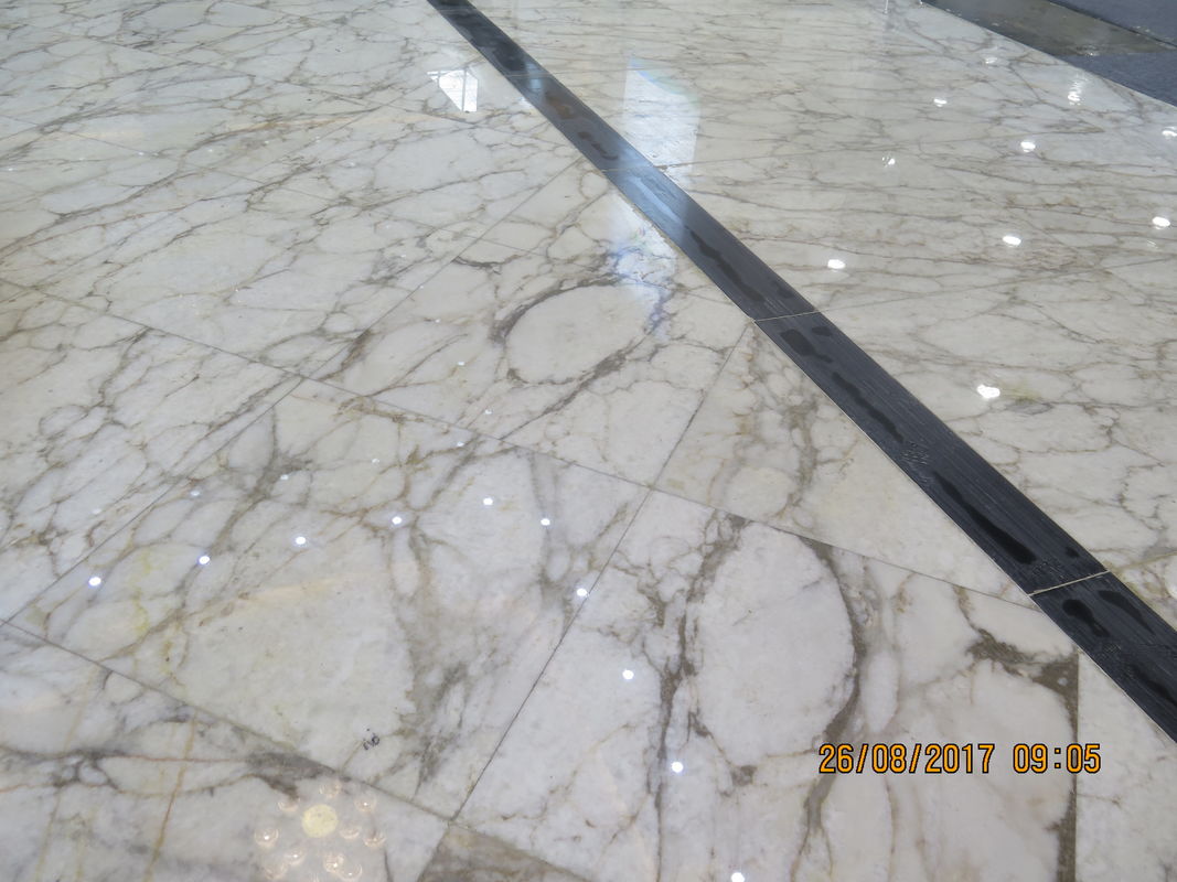 Màu trắng đẹp tự nhiên sàn đá cẩm thạch Tile 1.8 Cm Độ dày Big Slab
