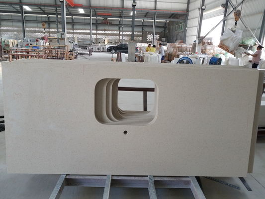 Mặt bàn bằng đá rắn 93% cát thạch anh có cạnh vát